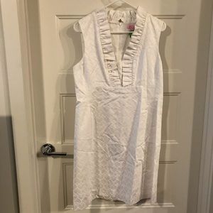 Lilly Pulitzer Ruffle collar Dress w/ embroidery